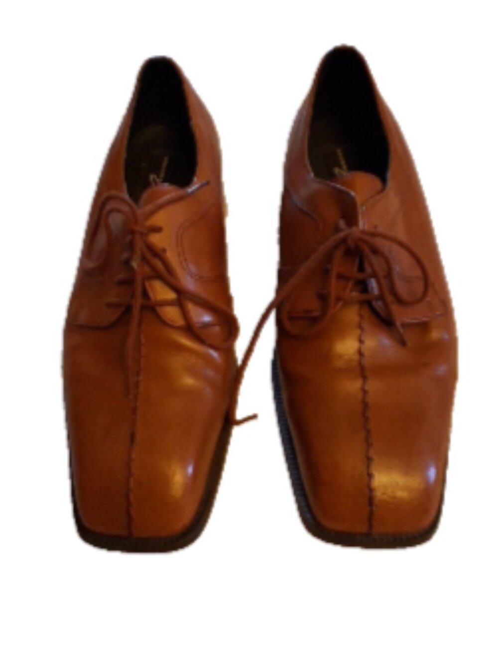 VTG Giorgio Brutini Mens Size 9M Brown Leather Lace Up Square Toe Dress Shoes